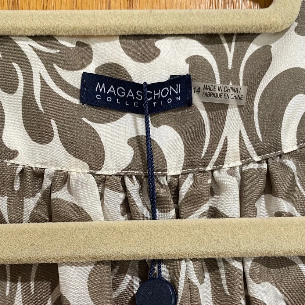 Magaschoni Silver Embellished 3/4 Sleeve Blouse - Picture 2 of 7